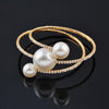 Trendy Fashion Jewellery Multi Layer Large Pearl Bracelet Bangle And Rings Set