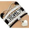 Free + Shipping Infinity Love Nursing RN Registered Nurse Leather Wrap Bracelets freeshipping - Tyche Ace