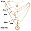Free + Shipping Women Cross Heart, Triangle Pendant Multilayer Gold Necklace Set freeshipping - Tyche Ace