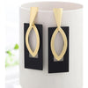 FREE +Shipping Women Golden Drop Geometric Black Long Hanging Earrings freeshipping - Tyche Ace