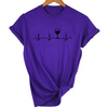 Free + Shipping Women Wine Heartbeat T Shirt freeshipping - Tyche Ace