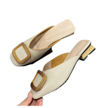 Load image into Gallery viewer, Summer Slip On Casual Wood Block Flat Heel Mules
