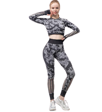 Load image into Gallery viewer, Women Seamless Camouflage Hollow-Out Gym Fitness Yoga Suit
