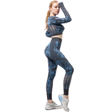 Load image into Gallery viewer, Women Seamless Camouflage Hollow-Out Gym Fitness Yoga Suit
