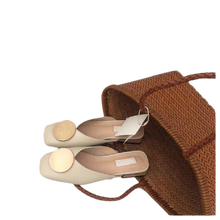 Load image into Gallery viewer, Summer Slip On Casual Wood Block Flat Heel Mules
