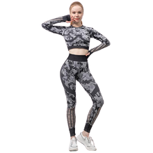 Load image into Gallery viewer, Women Seamless Camouflage Hollow-Out Gym Fitness Yoga Suit
