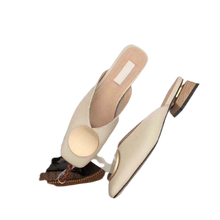 Load image into Gallery viewer, Summer Slip On Casual Wood Block Flat Heel Mules
