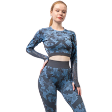 Load image into Gallery viewer, Women Seamless Camouflage Hollow-Out Gym Fitness Yoga Suit
