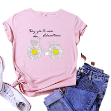 Load image into Gallery viewer, Daisies Bicycle Print Cotton T-Shirt freeshipping - Tyche Ace
