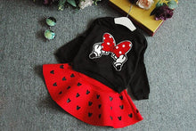 Load image into Gallery viewer, Girls Cartoon Bow Long Sleeve Sweatshirt And Skirt Outfits freeshipping - Tyche Ace
