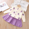 Girls Knitted Cardigan Sweater And Pleated Skirt Set freeshipping - Tyche Ace