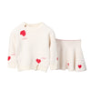 Girls Two Piece Woollen Long Sleeve Love Sweater Skirt Suit freeshipping - Tyche Ace