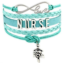 Load image into Gallery viewer, Infinity Love Nursing RN Registered Nurse Leather Wrap Bracelets freeshipping - Tyche Ace
