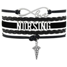Load image into Gallery viewer, Infinity Love Nursing RN Registered Nurse Leather Wrap Bracelets freeshipping - Tyche Ace
