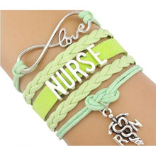 Load image into Gallery viewer, Infinity Love Nursing RN Registered Nurse Leather Wrap Bracelets freeshipping - Tyche Ace
