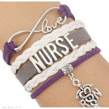 Load image into Gallery viewer, Infinity Love Nursing RN Registered Nurse Leather Wrap Bracelets freeshipping - Tyche Ace
