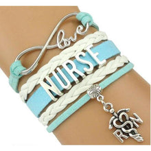 Load image into Gallery viewer, Infinity Love Nursing RN Registered Nurse Leather Wrap Bracelets freeshipping - Tyche Ace

