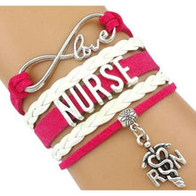 Load image into Gallery viewer, Infinity Love Nursing RN Registered Nurse Leather Wrap Bracelets freeshipping - Tyche Ace
