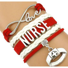 Load image into Gallery viewer, Infinity Love Nursing RN Registered Nurse Leather Wrap Bracelets freeshipping - Tyche Ace
