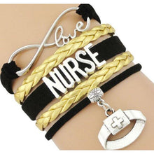 Load image into Gallery viewer, Infinity Love Nursing RN Registered Nurse Leather Wrap Bracelets freeshipping - Tyche Ace
