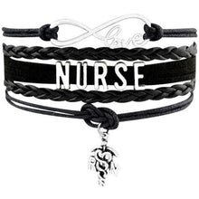 Load image into Gallery viewer, Infinity Love Nursing RN Registered Nurse Leather Wrap Bracelets freeshipping - Tyche Ace
