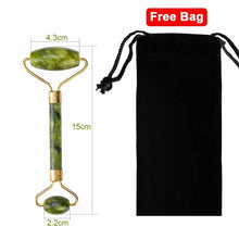 Load image into Gallery viewer, Jade Facial Skin Massagers Roller Set and Storage Bag freeshipping - Tyche Ace
