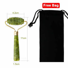 Load image into Gallery viewer, Jade Facial Skin Massagers Roller Set and Storage Bag freeshipping - Tyche Ace
