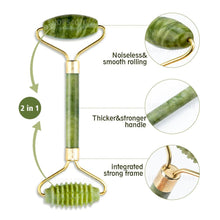 Load image into Gallery viewer, Jade Facial Skin Massagers Roller Set and Storage Bag freeshipping - Tyche Ace
