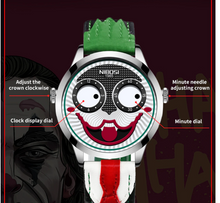 Load image into Gallery viewer, Men Creative Big Dial Joker Design Quartz Leather Wrist Watch
