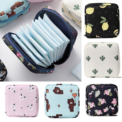 Large Capacity Portable Fabric Sanitary Towel Pad Tampon Organizer Pouch freeshipping - Tyche Ace