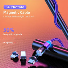 Load image into Gallery viewer, LED 540 Rotation Magnetic USB Fast Micro Cable Charger freeshipping - Tyche Ace
