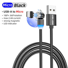 Load image into Gallery viewer, LED 540 Rotation Magnetic USB Fast Micro Cable Charger freeshipping - Tyche Ace
