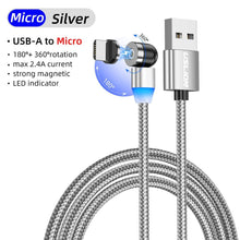 Load image into Gallery viewer, LED 540 Rotation Magnetic USB Fast Micro Cable Charger freeshipping - Tyche Ace
