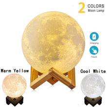 Load image into Gallery viewer, LED Rechargeable 3D Print Moon Touch Lamp freeshipping - Tyche Ace
