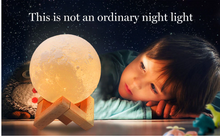 Load image into Gallery viewer, LED Rechargeable 3D Print Moon Touch Lamp freeshipping - Tyche Ace
