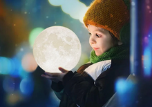 Load image into Gallery viewer, LED Rechargeable 3D Print Moon Touch Lamp freeshipping - Tyche Ace
