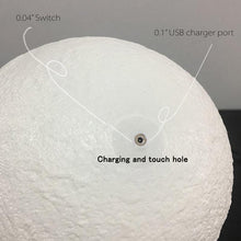 Load image into Gallery viewer, LED Rechargeable 3D Print Moon Touch Lamp freeshipping - Tyche Ace
