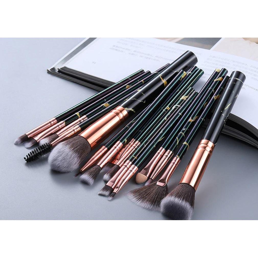 Marble Effect Make Up Brush Set freeshipping - Tyche Ace