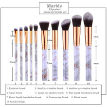 Load image into Gallery viewer, Marble Effect Make Up Brush Set freeshipping - Tyche Ace
