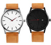 Men 2 Piece Set Quartz Casual Leather Wristband Watches freeshipping - Tyche Ace