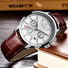 Load image into Gallery viewer, Men Chronograph Leather Wristband Quartz Watches freeshipping - Tyche Ace
