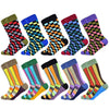 Men Colourful Cotton Geometric Lattice Classic Happy Business Casual  Socks freeshipping - Tyche Ace