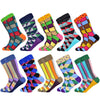 Men Colourful Cotton Geometric Lattice Classic Happy Business Casual  Socks freeshipping - Tyche Ace