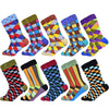 Men Colourful Cotton Geometric Lattice Classic Happy Business Casual  Socks freeshipping - Tyche Ace