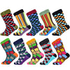 Men Colourful Cotton Geometric Lattice Classic Happy Business Casual  Socks freeshipping - Tyche Ace