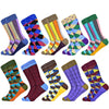 Men Colourful Cotton Geometric Lattice Classic Happy Business Casual  Socks freeshipping - Tyche Ace