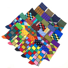 Load image into Gallery viewer, Men Colourful Cotton Geometric Lattice Classic Happy Business Casual  Socks freeshipping - Tyche Ace
