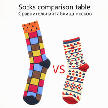 Load image into Gallery viewer, Men Colourful Cotton Geometric Lattice Classic Happy Business Casual  Socks freeshipping - Tyche Ace
