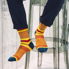 Load image into Gallery viewer, Men Cotton Colour Stripes Happy Socks freeshipping - Tyche Ace
