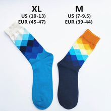 Load image into Gallery viewer, Men Cotton Diamond Pattern Happy Socks freeshipping - Tyche Ace
